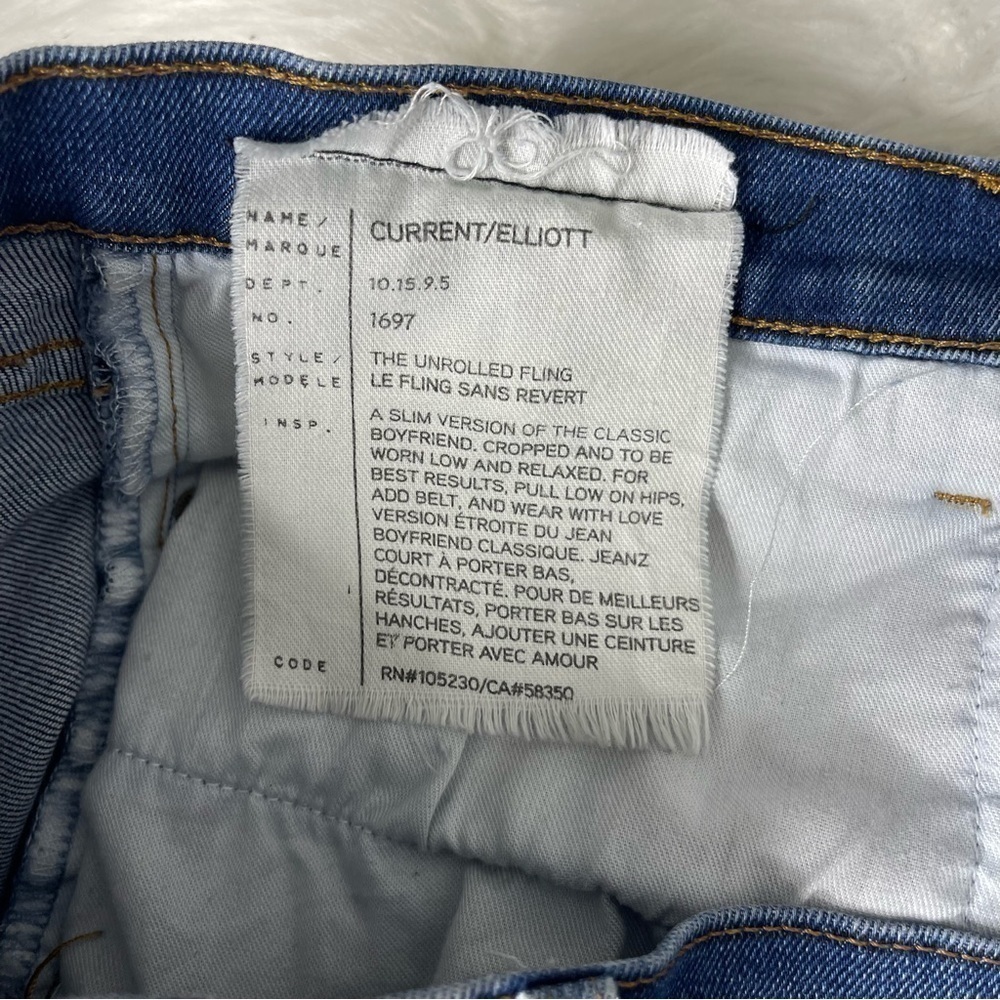 Current / Elliot Slim Boyfriend Jeans The Unrolled Fling Size 32 - Picture 4 of 7